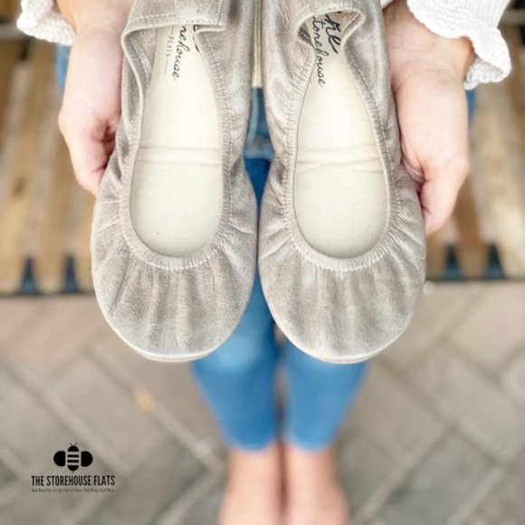 Oil Tanned Taupe Storehouse Flats - Picture 1 of 9